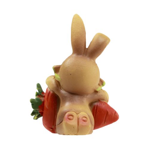 položky Dekorativní zajíček s mrkví Velikonoční ozdobné figurky zajíčka V5,5cm 6ks