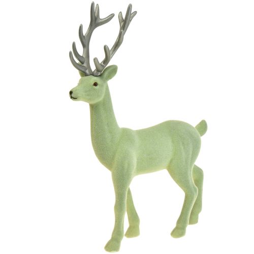 Floristik24 Dekorativní jelen sob vánoční figurka zelená šedá V37cm