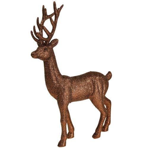 Floristik24 Deco jelen sob měděná dekorace postava třpyt V37cm