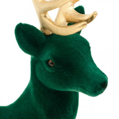 položky Deco jelen stojící zelené zlato vánoční dekorace figurka 40cm