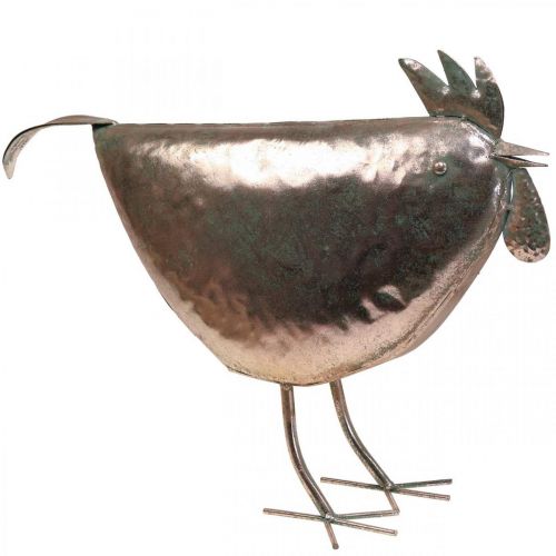 Deco Chicken Metal Deco Metal Bird Metallic Rosé 51×16×36cm