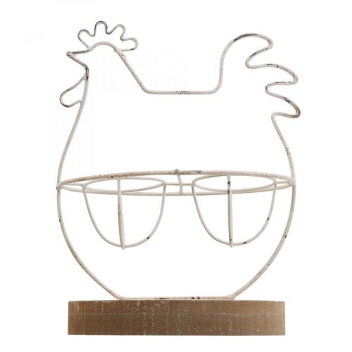položky Deco dekorace na stůl kuře na velikonoční vajíčka kovový 16x8,5x20cm