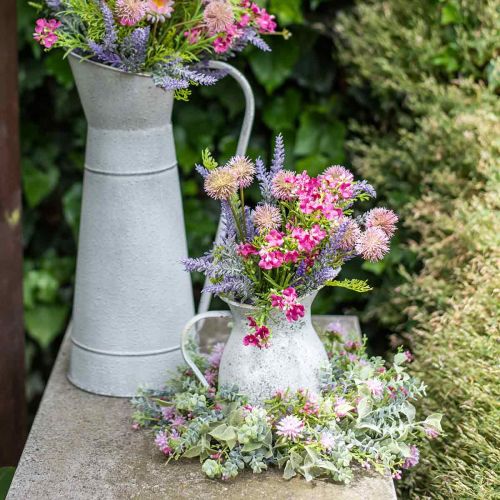 položky Dekorativní džbán kovový praný bílý shabby chic V18,5cm
