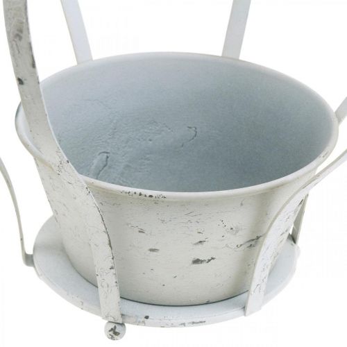 Floristik24 Dekorativní korunka bílá shabby chic kovová zahradní dekorace sada 3 ks