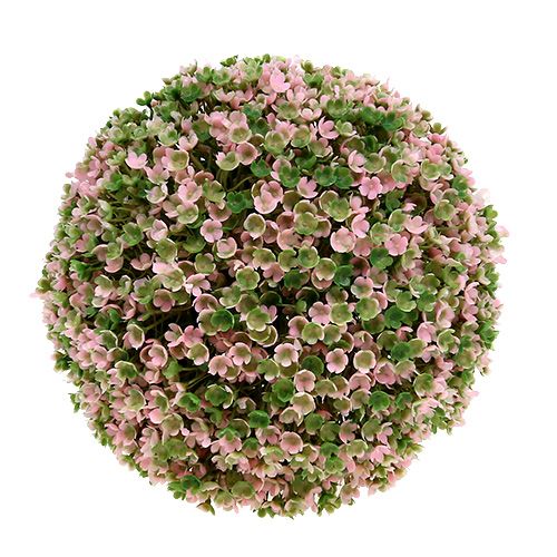 Floristik24 Ozdobná koule růžová zelená koule umělá květina Ø18cm 1 ks