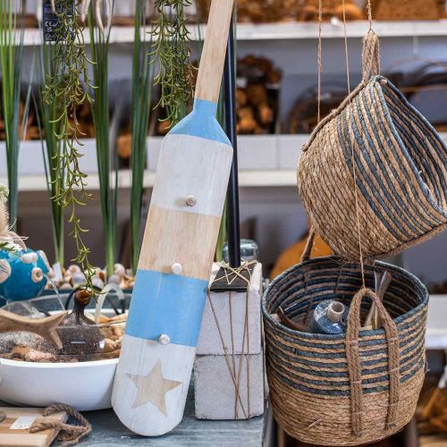 Floristik24 Deco šatní skříň námořní dekorace dřevěná dekorace na zeď světle modrá 1m