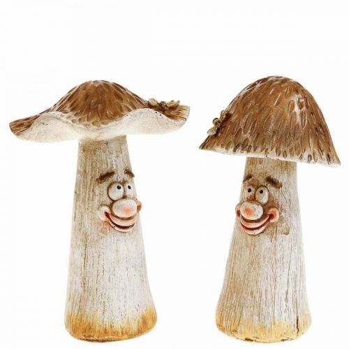 Deko houby podzimní dekorace legrační houby Ø7/9cm H13cm 2ks