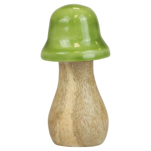 položky Dekorativní houby dřevěné dřevěné houby světle zelené lesklé H6/8/10cm sada 3 ks