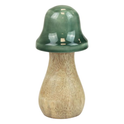 položky Dekorativní houby dřevěné houby tmavě zelené lesklé H6/8/10cm sada 3 ks
