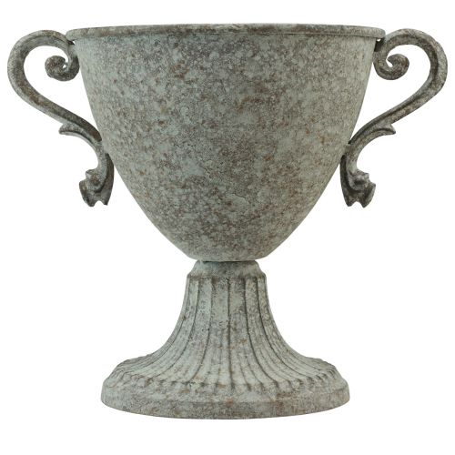 Floristik24 Dekorativní trofej s rukojetí kov hnědá bílá Ø15cm H19,5cm