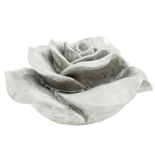Floristik24 Deco rose šedá 13cm