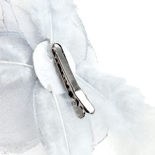 Floristik24 Ozdobná růže na klipu Ø10cm stříbrná 2ks