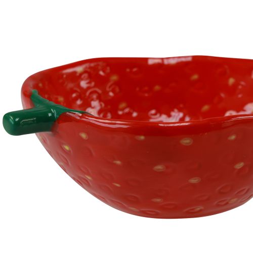 položky Dekorační miska jahodová keramická miska červená 12,5×15,5cm 2ks