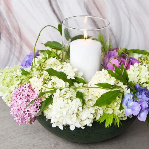 Floristik24 Deko mísa velká kovová zelená vintage stolní dekorace Ø42cm