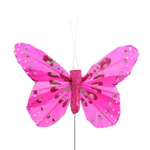 položky Deco motýl růžovo-růžový druh. 6cm 24ks
