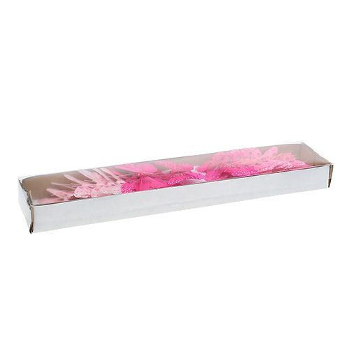 Floristik24 Deco motýl růžovo-růžový druh. 6cm 24ks