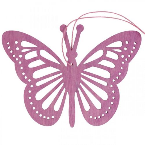 Deco motýli deko věšák fialová/růžová/růžová 12cm 12ks