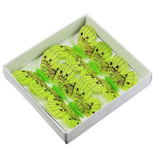 položky Dekorativní motýli zelení 8cm 6ks