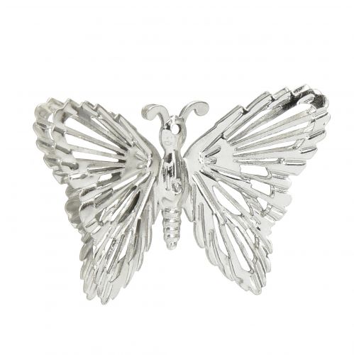 položky Dekorativní motýlci kovová závěsná dekorace stříbrná 5cm 30ks
