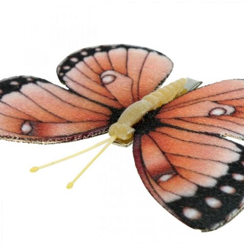položky Deco motýli s klipem B4,5–11,5cm 10ks hnědooranžový