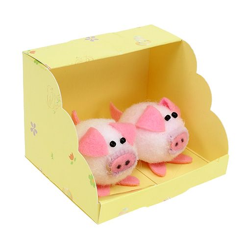 Floristik24 Dekorativní set prasátko růžové 5cm