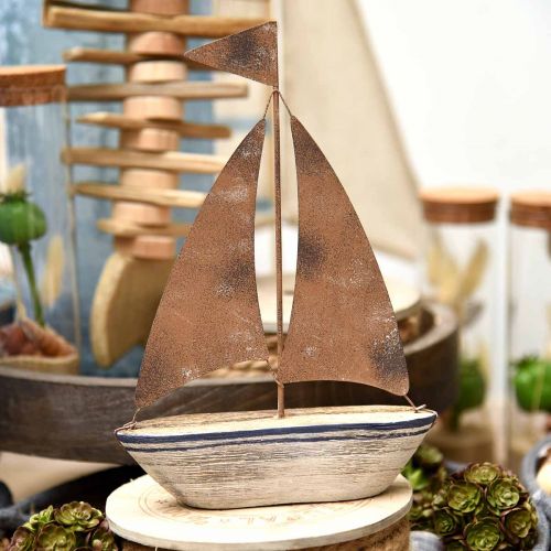 Floristik24 Deco plachetnice dřevěná rez námořní dekorace 16×25cm