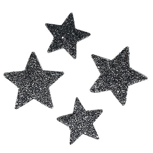 Floristik24 Ozdobné hvězdičky na rozptyl 4-5cm černé 40ks