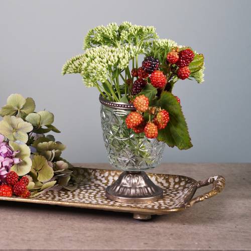 Floristik24 Dekorativní tác s uchy starozlatý 53cm x 18cm