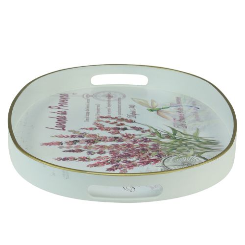 položky Dekorační tác levandulový plastový tác bílý 39×27,5cm