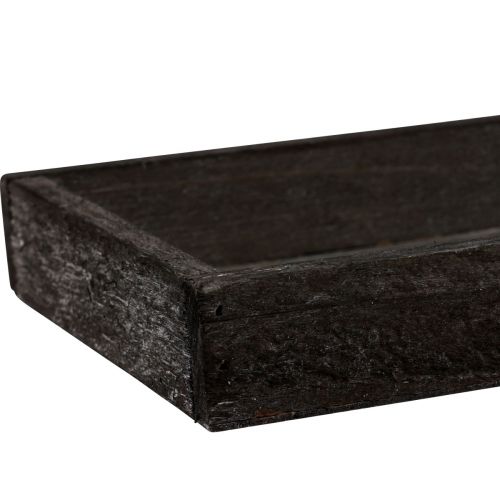 Floristik24 Dekorační tác, podlouhlý dřevěný tác, hnědý, rustikální, 42×14×3cm