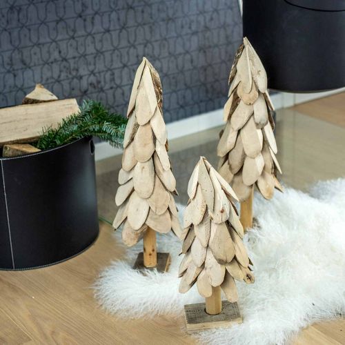 položky Deco vánoční stromeček dřevěné rustikální dřevěné dekorace vánoční H40cm
