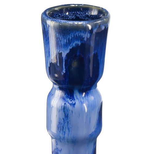 položky Dekorativní váza keramická modrá zelená hnědá Ø8cm H18,5cm 3ks