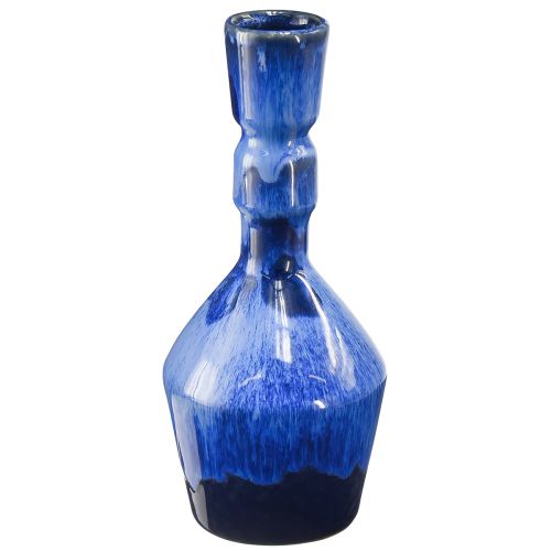 položky Dekorativní váza keramická modrá zelená hnědá Ø8cm H18,5cm 3ks