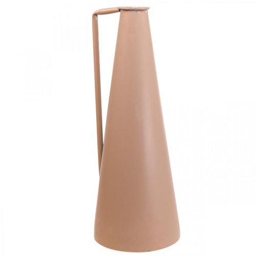 Dekorativní váza kovová rukojeť podlahová váza lososová 20x19x48cm