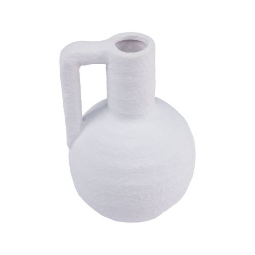 položky Dekorativní váza bílá mini váza na květiny s uchem V15cm