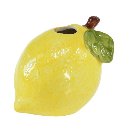 Dekorativní váza citrónová keramická oválná žlutá 11cm×9,5cm×10,5cm