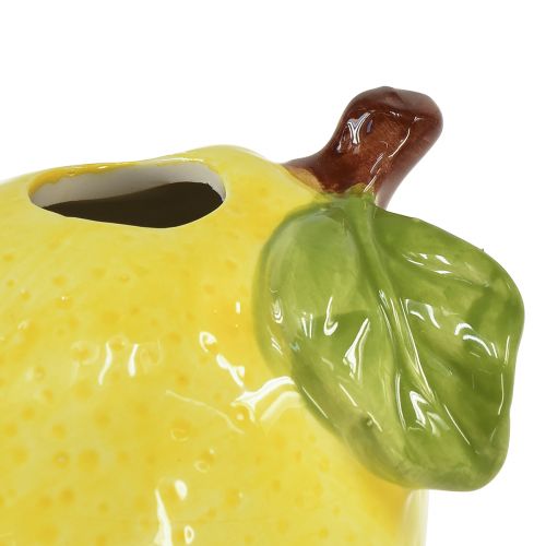 Floristik24 Dekorativní váza citrónová keramická oválná žlutá 11cm×9,5cm×10,5cm