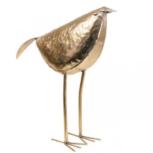 Deco ptáček Deco figurka ptáčka zlatá kovová dekorace 41×13×42cm