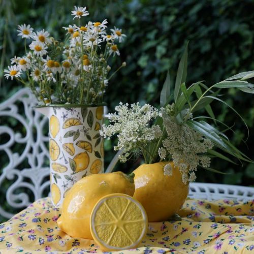 Floristik24 Dekorativní citronová keramická letní dekorace stolní dekorace 11cm