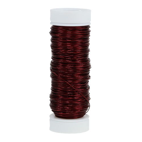 Floristik24 Ozdobný smaltovaný drát Ø0,30mm 30g/50m Bordeaux