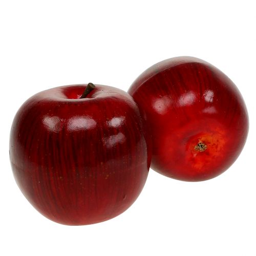 Dekorativní jablka červená, lakovaná Ø8cm 6ks