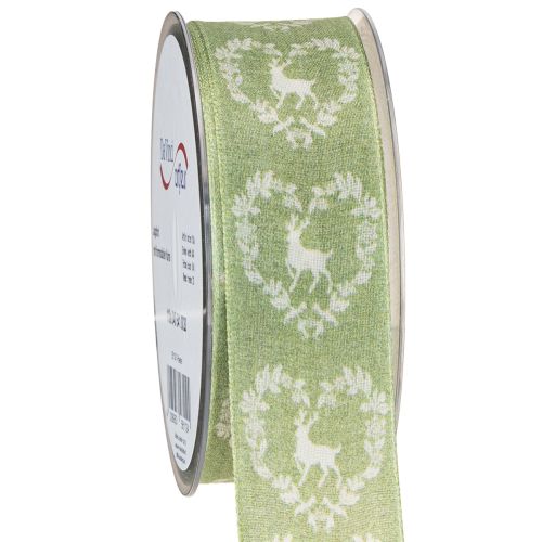 položky Deko stuha zelená jelen 40mm 20m