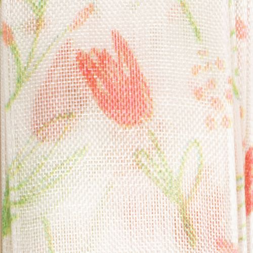 položky Dárková stuha s tulipánovým vzorem, kreativní pro zvláštní příležitosti a sezónní dekorace, šířka 2,5 cm, délka 18 m