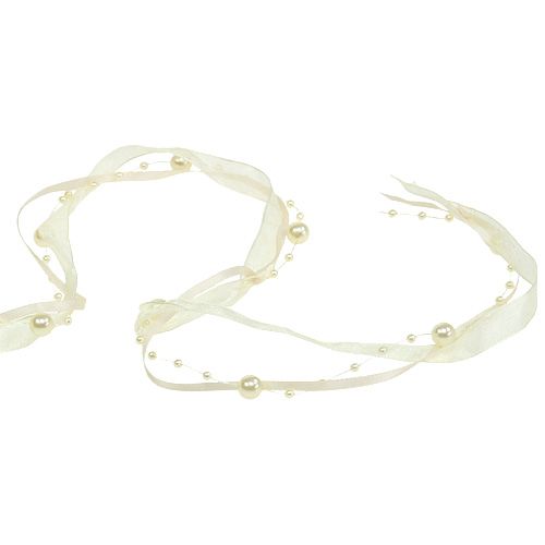 položky Deko stuha s perličkami krémová 20mm 5m