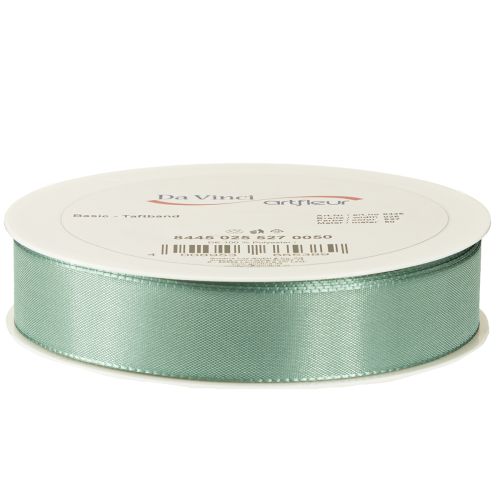 položky Dekorativní stuha taftová stuha dárková stuha zelená šalvějová 25mm 50m