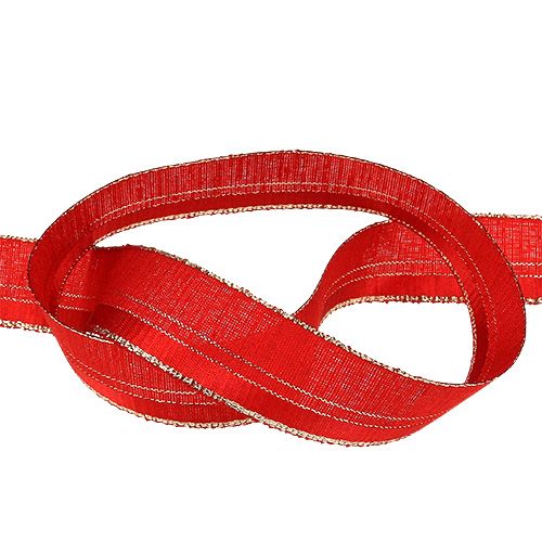 Floristik24 Deko stuha vánoční červená, zlatá 25mm 20m