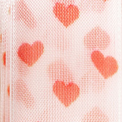 položky Dárková stuha se srdíčky, ideální pro kreativní balení a osobní dárky, šířka 2,5 cm, délka 15 m