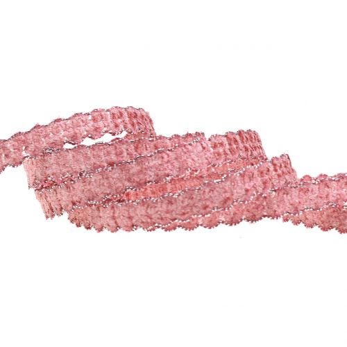 Floristik24 Deco stuha sametový vzhled růžová 10mm 20m