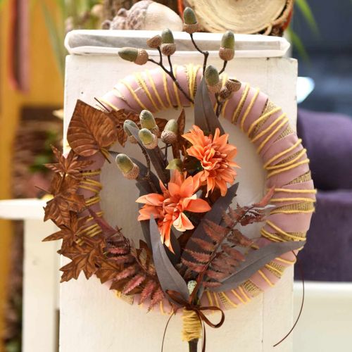 položky Dekorativní květina jiřina, podzimní dekorace, hedvábná květina oranžová 55cm Ø9 / 11cm