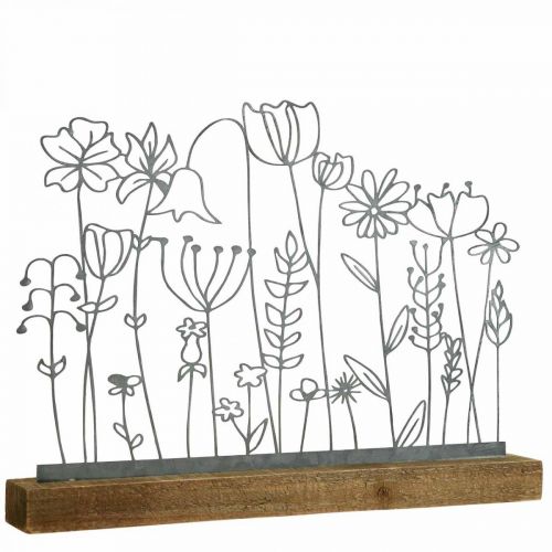 Display kovová dekorace stolní dekorace květinová louka 37×5×27,5cm